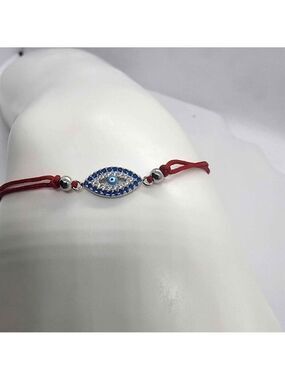 Sterling Silver 925 Evil Eye Design With Red String Bracelet